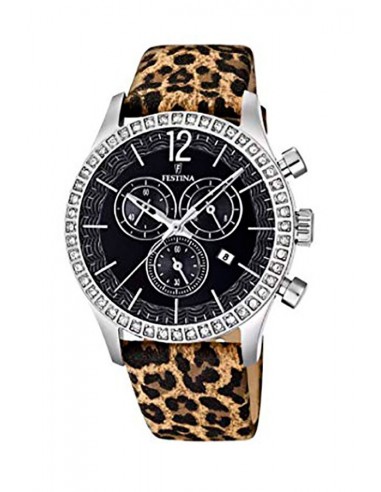 Reloj Festina Mujer F20506/3 Esfera negra correa malla milanesa negra