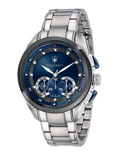 Reloj Maserati hombre R8873618010 edición limitada Blue Edition  multifunción malla milanesa