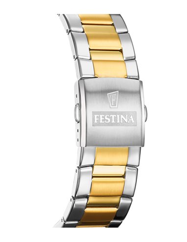 359 FESTINA : montre de dame en acier plaqué or, Chronog…