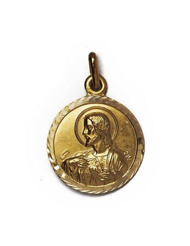Colgante Oro 18 K Escapulario « San Jorge y Corazón Jesús » SJRTRE