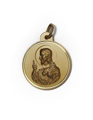 Halsschmuck Gold 18 K Skapulier « Unsere Liebe Frau vom Berge Karmel und Herz Jesus » VCTTE