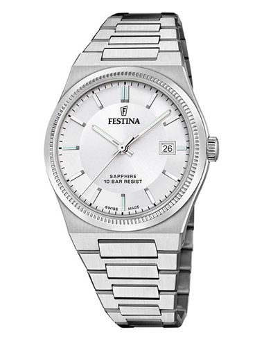 Festina Watch F20034/1 Swiss Made Men's White Dial