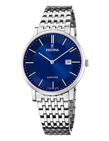 Festina Watch F20018/2 Swiss Made Blue Dial
