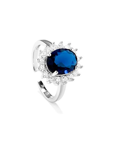 RY000166 The Crown Blaue und Zirkon-Ring