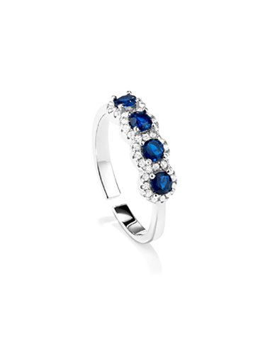 RY000164 The Crown Blaue und Zirkon-Ring