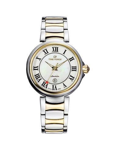 Time Force TF5043LAG-N02M Amorosa Mother of Pearl Combined Roman Numerals Woman