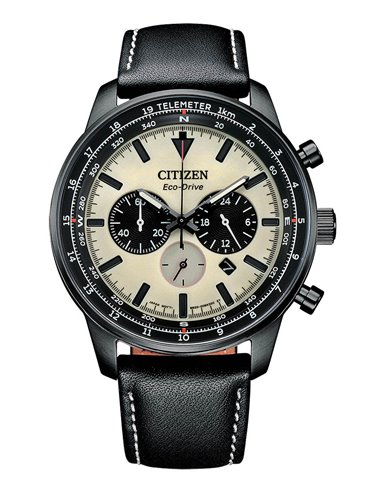 Citizen Watch CA4505-21X Eco-Drive Of CHR Aviation Black Leather Strap