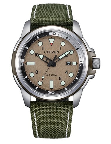 Citizen Watch AW1801-19X Eco-Drive Of Sea Land Leather and Nylon