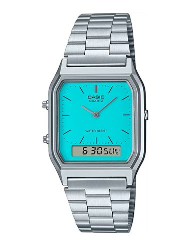 Relógio Casio AQ-230A-2A2MQYES Collection Vintage Edgy Tiffany