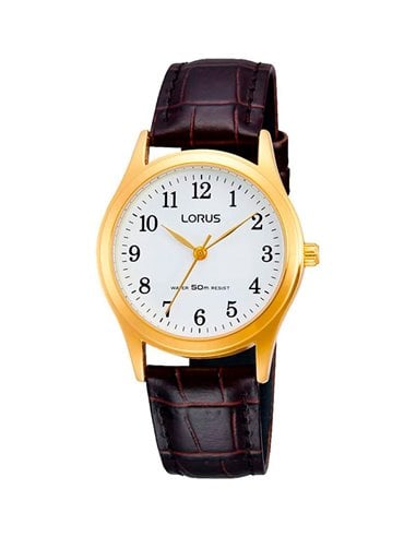 Lorus Watch RRX20HX9 Classic Women Golden with Leather Strap