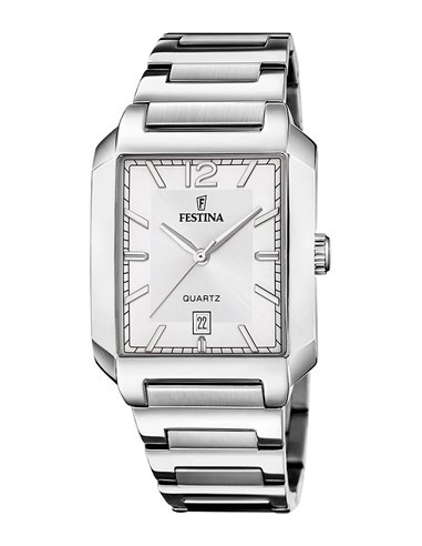 Montre Festina F20677 2 On the Square Homme Cadran Carre Argente