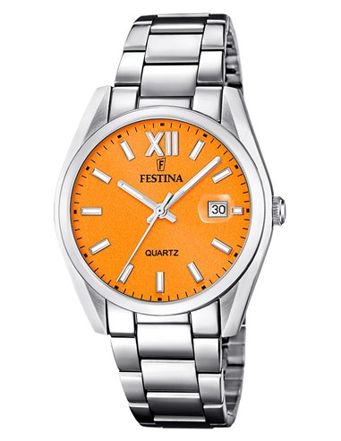 Festina Watch F20683/7 Classic Steel Orange