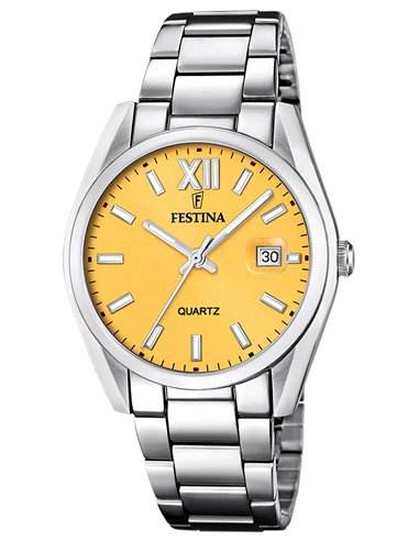 Festina Watch F20683/8 Classic Steel Yellow