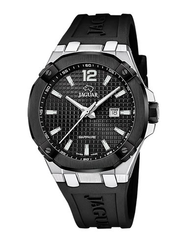 Jaguar Watch J1019/2 Executive Black Rubber Strap and Black Dial