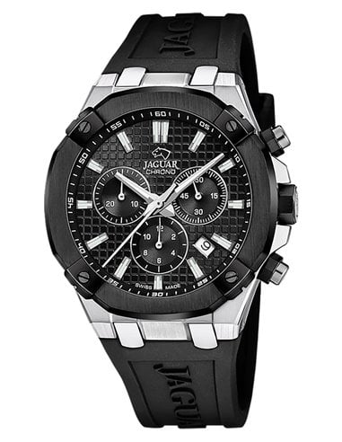 Jaguar Watch J1020/2 Diplomatic Black Rubber Strap and Black Dial