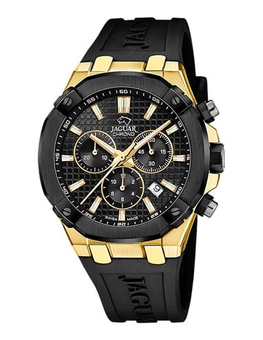 Jaguar Watch J1014/1 Diplomatic Black Rubber Strap and Gold Details