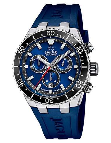 Relógio Jaguar J1021/1 Diplomatic Correia de Borracha Azul e Mostrador Azul