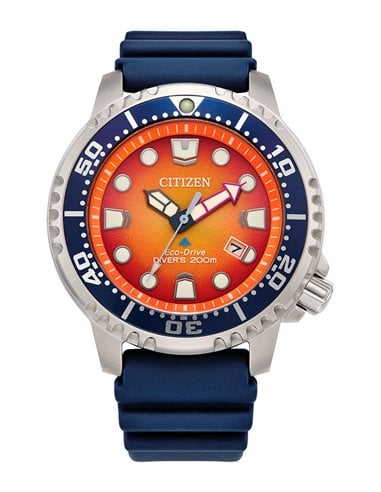 Herrenuhr Citizen BN0169-03X Eco-Drive Promaster Diver 200 m Orange und Blau