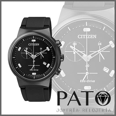 Men's Citizen Eco-Drive All Black Chronograph Watch AT2405-10E