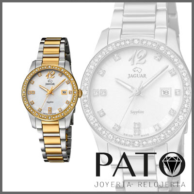 Reloj Jaguar J821/1 Sra. bicolor, esfera blanca